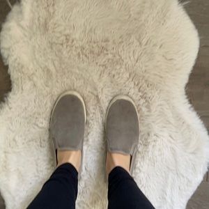 Grey sorel slip ons